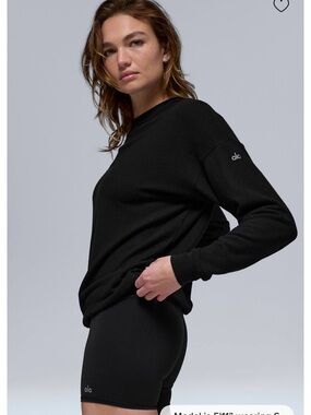 Alo Yoga Soho Pullover Black Oversized Sweatshirt Size Small